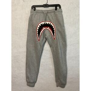 Eternity Sweatpants Mens Large Gray Shark Mouth Joggers Streetwear Pants Pockets